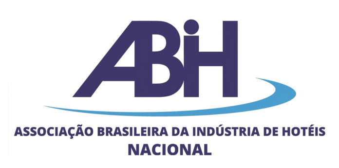 Logo da ABIH Nacional (Associação Brasileira da Indústria de Hotéis Nacional). O logotipo tem as letras 