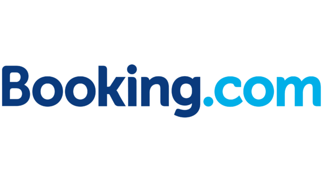 Logo da empresa Booking.com, em azul.